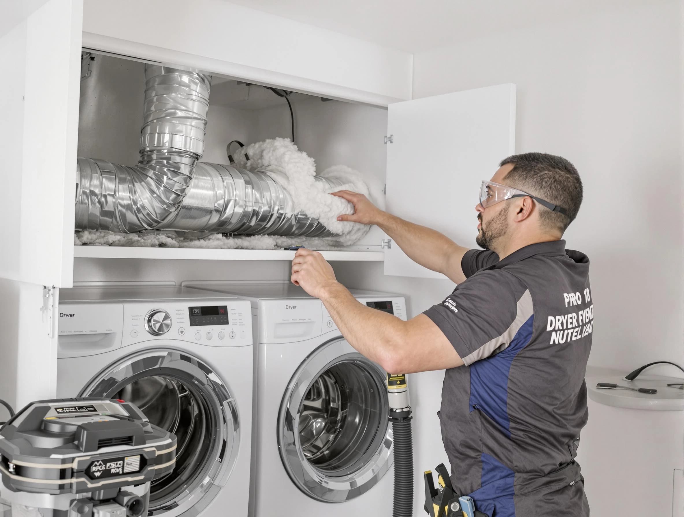 Taylorsville Dryer Vent Cleaning certified technician performing specialized gas dryer vent cleaning in Taylorsville