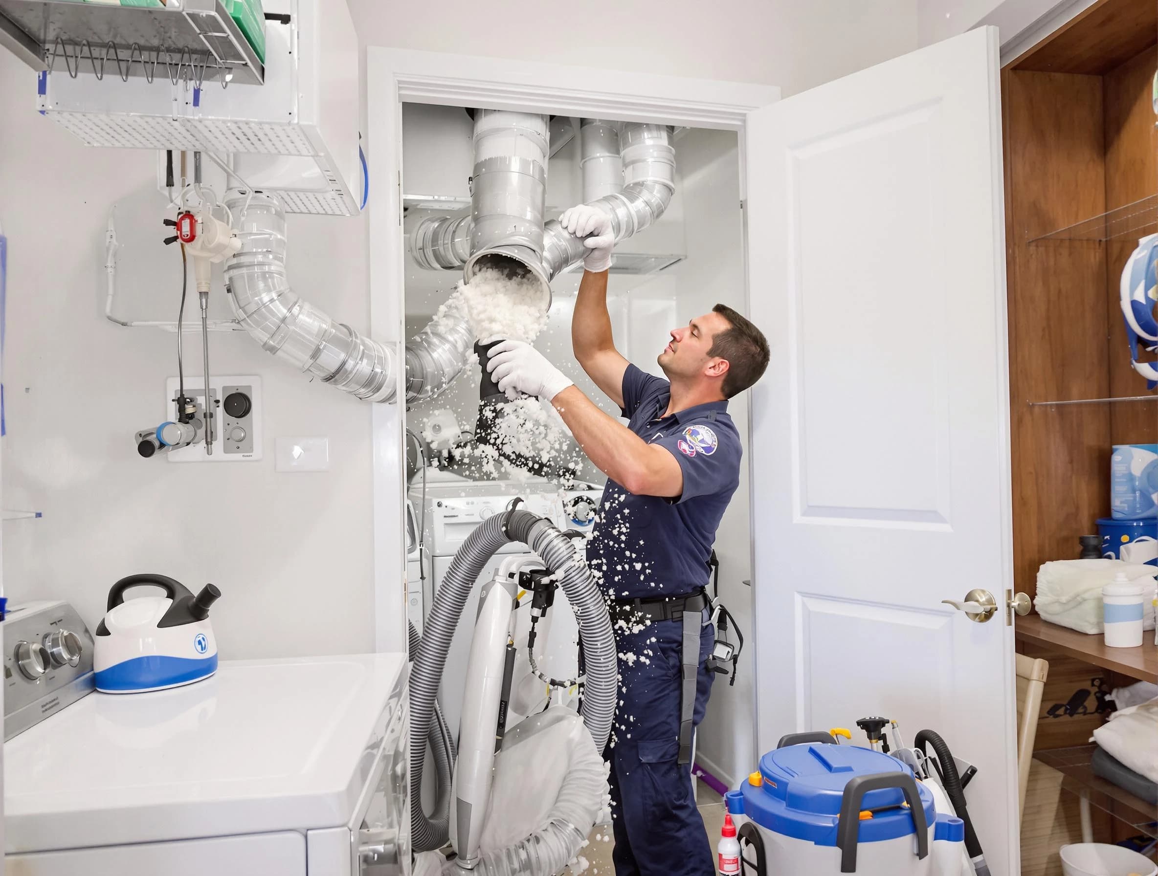 Taylorsville Dryer Vent Cleaning technician delivering thorough residential dryer vent cleaning service in Taylorsville