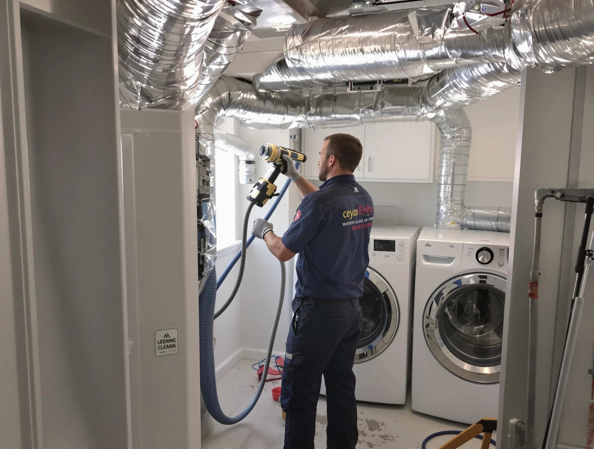 Taylorsville Dryer Vent Cleaning specialist using advanced equipment for thorough duct cleaning in Taylorsville