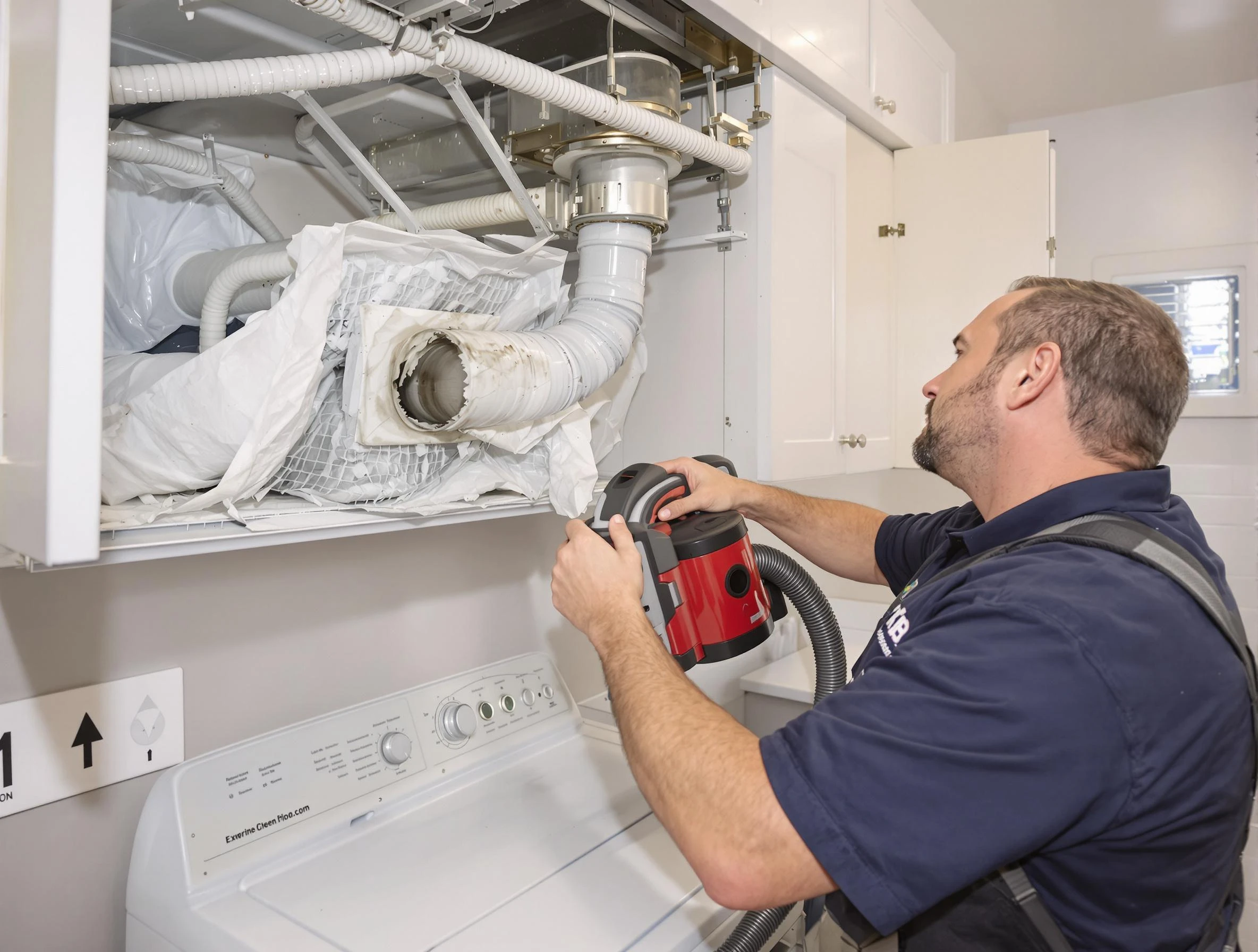 Taylorsville Dryer Vent Cleaning technician performing professional exhaust vent cleaning at a residential property in Taylorsville